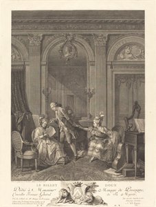 Der Liebesbrief von Nicolas Delaunay after Nicolas Lavreince