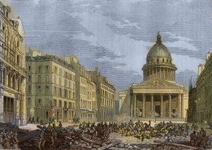 Belagerung des Pantheon, 24. Juni 1848 - Revolution von 1848 in Paris. Angriff auf das Pantheon, 24. Juni. Gravur nach dem Gemälde von N.E. Gabe. von Nicolas Edward Gabe