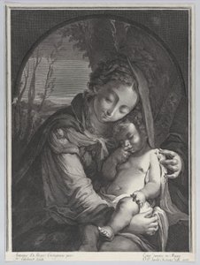 Jungfrau mit dem schlafenden Christuskind von Nicolas Etienne Edelinck