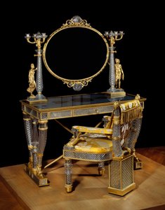 Tisch und Toilettenstuhl der Herzogin von Berry (Marie Caroline Ferdinande Louise de Bourbon, Prinzessin der Zwei Sizilien) von Nicolas Henri Jacob