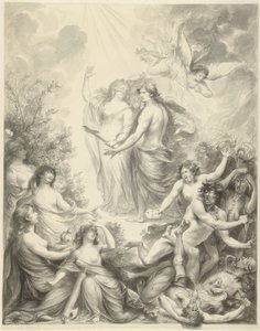 Allegorie, in der der Glaube einem Mann den richtigen Weg weist von Nicolas Joseph Delin