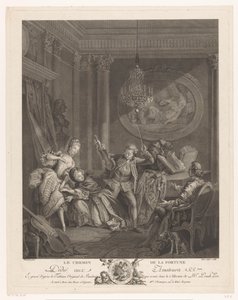 Ein Geiger und zwei junge Frauen in einem Interieur, ein sitzender Mann schaut zu von Nicolas Joseph Voyez