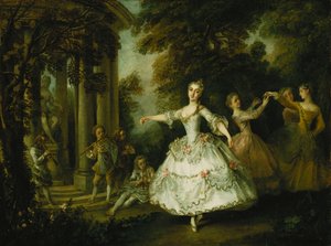 Mademoiselle Salle als Venus mit den drei Grazien von Nicolas Lancret