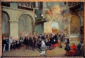 Die Übergabe des Ordens des Heiligen Geistes in der Kapelle von Versailles 3/06/1724
