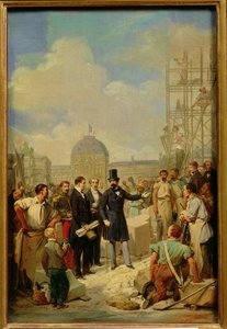 Studie für Napoleon III. (1808-73) besucht die Arbeiten am Louvre, 1854 von Nicolas Louis Francois Gosse