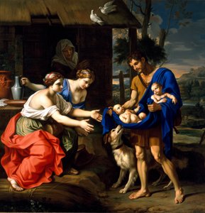 Der Hirte Faustulus bringt Romulus und Remus zu seiner Frau