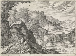 Berglandschaft mit einer Wassermühle