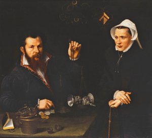 Porträt eines Essai-Meisters und seiner Frau, halblang
