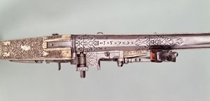 Paar von Flintlock-Präsentationspistolen mit Silbermontierungen, traditionell von Napoleon I. seinem Bruder Joseph Bonaparte bei seiner Krönung zum König von Spanien überreicht, wahrscheinlich 1808. Hergestellt von Nicholas Noel Boutet, Versailles von Nicolas Noel Boutet