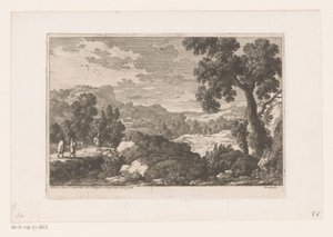 Hügelige Landschaft mit Figuren