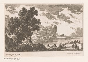 Küstenansicht mit Hafenarbeitern von Nicolas Perelle