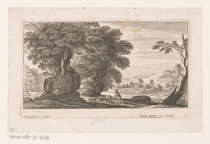 Landschaft mit Figur und Vieh