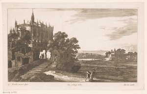 Landschaft mit Kathedrale von Nicolas Perelle