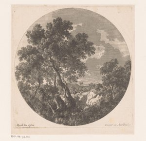 Landschaft mit zwei Figuren hinter einem Lasttier von Nicolas Perelle
