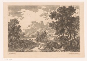 Flusslandschaft mit vier Figuren