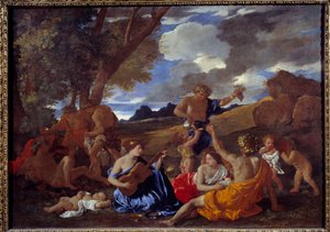 Bacchanal zum Gitarrenspieler oder das große Bacchanal von Nicolas Poussin