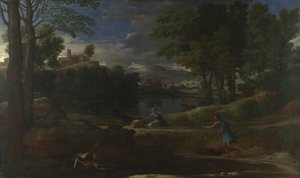 Landschaft mit einem von einer Schlange getöteten Mann, 1648