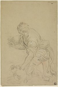 Mann kniend mit Krug (recto); Stehender Mann (verso)
