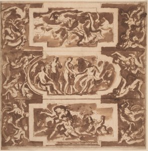 Modello für eine Decke: Diana und der tote Endymion, das Urteil des Paris und der Tod des Adonis