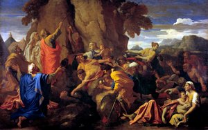 Moses schlägt den Felsen, 1649 von Nicolas Poussin