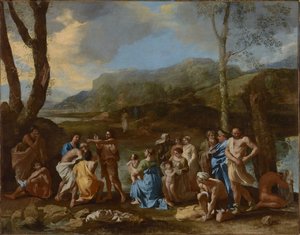 Johannes der Täufer im Jordan von Nicolas Poussin