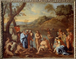 Johannes der Täufer tauft die Menschen