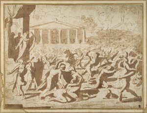 Studie zur Entführung der Sabinerinnen, ca. 1633 von Nicolas Poussin