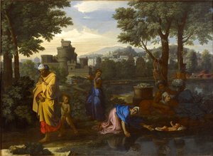 Die Aussetzung des Moses, 1654 von Nicolas Poussin