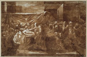 Die letzte Ölung (Zeichnung von Nicolas Poussin) von Nicolas Poussin