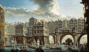 Der Wettkampf der Schiffer vor der Pont Neuf, Paris