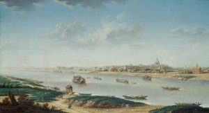 Die Salpêtrière von La Râpée aus gesehen, ca. 1752