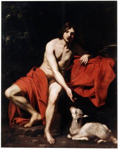 Johannes der Täufer in der Wüste, um 1615-1620 von Nicolas Regnier