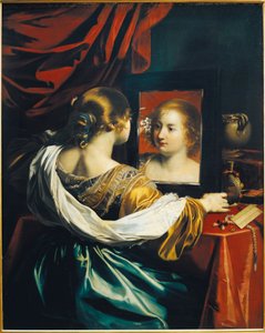 Eitelkeit, Frau am Spiegel von Nicolas Regnier
