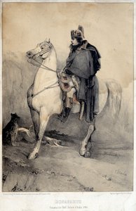 Reiterporträt von Napoleon I. Bonaparte (1769-1821) Chef der Armee von Italien von Nicolas Toussaint Charlet