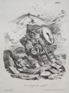 Lithografische Skizzen: Es ist das Ende der Welt! Frontispiz, 1824 von Nicolas Toussaint Charlet