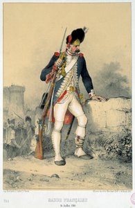 Mitglied der französischen Garde (14. Juli 1789). Gravur von Nicolas Toussaint Charlet