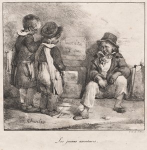Skizzenbuch für kleine Kinder: Die jungen Amateure, 1822 von Nicolas Toussaint Charlet