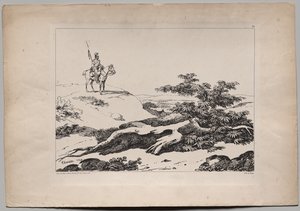 Soldat auf Pferd in Landschaft von Nicolas Toussaint Charlet