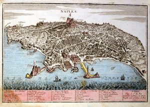 Karte der Stadt Neapel. Karte von Le Fer