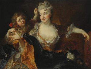 Porträt von Marguerite-Elisabeth Forest de Largillière und ihrem Sohn Nicolas, ca. 1712 von Nicolas de Largillière