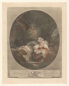 Mutter mit Kindern in einer Landschaft von Nicolas de Launay (goudsmid)