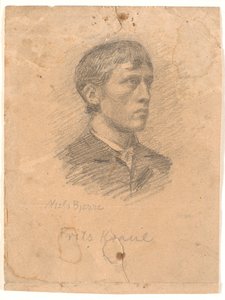 Porträt des Malers Frits Kraul (1862-1935) im 3/4 Profil von Niels Jakob Jakobsen Bjerre