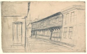 Häuser entlang einer Straße von Niels Larsen Stevns