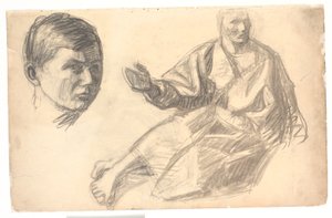 Die Christusfigur und ein Kopf von Niels Larsen Stevns