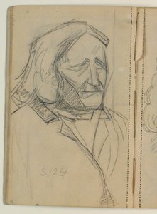 Studie af Thorvaldsen efter A.C.T. Neubourgs daguerrotypi fra 1840 von Niels Larsen Stevns