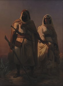 Eine arabische Familie in der Wüste von Niels Simonsen