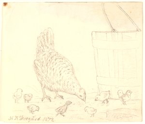 Eine Henne mit Küken von Niels Skovgaard