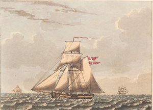 Ein dänischer Kutter bei Seitenwind von Niels Truslew