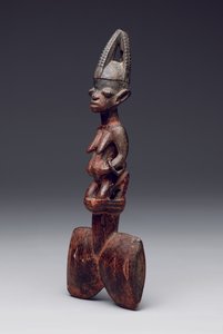 Shango-Tanzstab ("oshe" Shango), spätes 19. bis frühes 20. Jahrhundert von Nigerian School