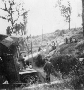 Dicke Bertha, die deutsche Kanone, die Paris beschoss, Erster Weltkrieg, ca. 1918